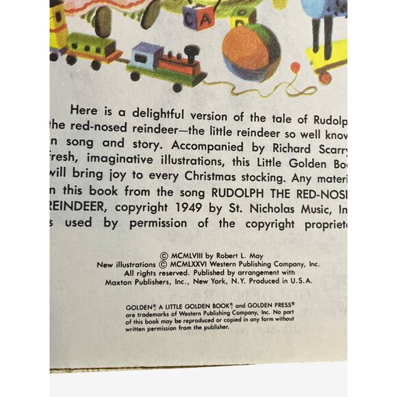 Little Golden Book Rudolph the Red-Nosed Reindeer Classic Childrens Storybook - Picture 4 of 10